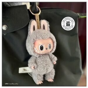Authentic Sesame Bean LABUBU Exciting Macaroon Keychain